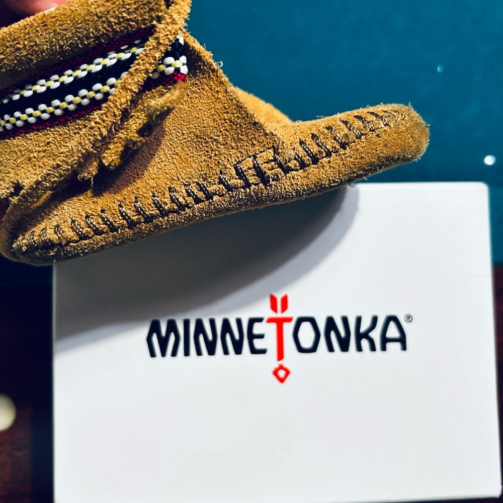 Vintage Minnetonka Brown Suede Baby Moccasins